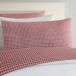 Bed Sheets-Kirkland's Home Gingham Queen 3-Pc. Sheet Set Red