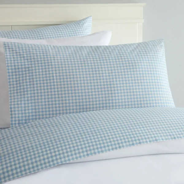 Bed Sheets-Kirkland's Home Gingham Queen 3-Pc. Sheet Set Blue