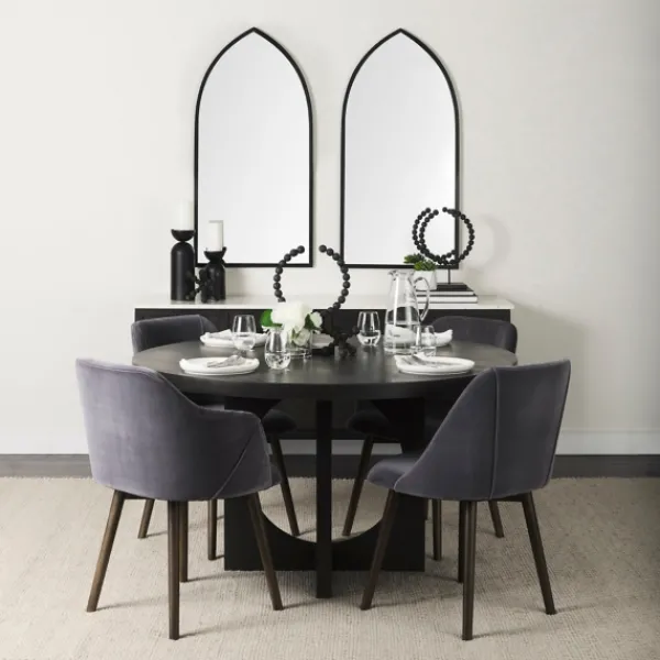 Decorative Mirrors-Kirkland's Home Giovanna Black Metal Pointed Arch Wall Mirror