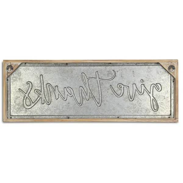Wall Quotes & Signs-Kirkland's Home Give Thanks Sign Brown/Gray