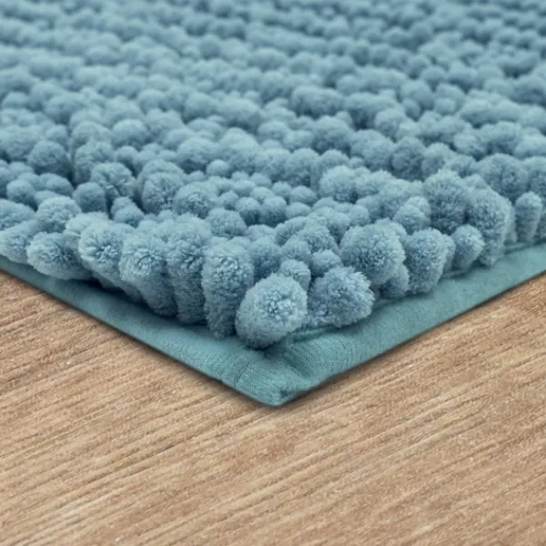 Bathroom Rugs-Kirkland's Home Glacier Lofty Pile Chenille Bath Mat, 34 In. Blue