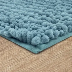 Bathroom Rugs-Kirkland's Home Glacier Lofty Pile Chenille Bath Mat, 24 In. Blue