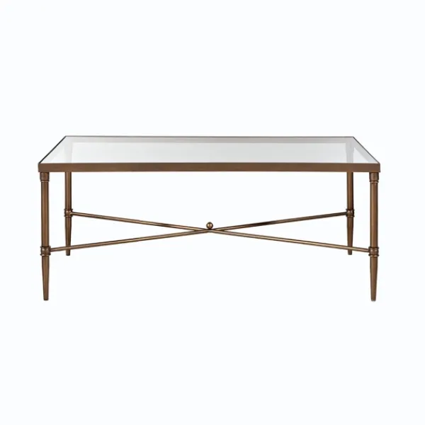 Coffee Tables-Kirkland's Home Glass And Metal Rectangle Porter Coffee Table Gold