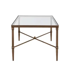 Coffee Tables-Kirkland's Home Glass And Metal Rectangle Porter Coffee Table Gold