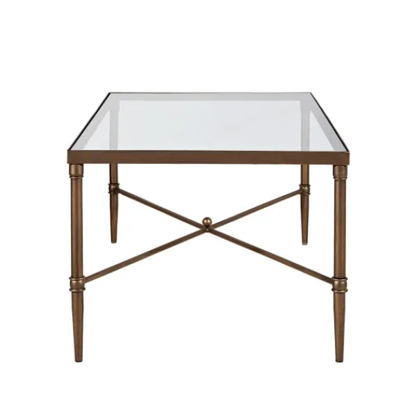 Coffee Tables-Kirkland's Home Glass And Metal Rectangle Porter Coffee Table Gold