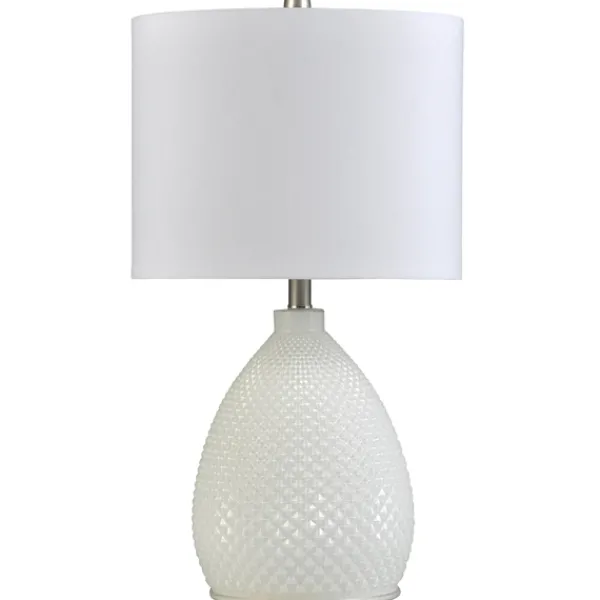 Table Lamps-Kirkland's Home Glass Diamond Table Lamp White