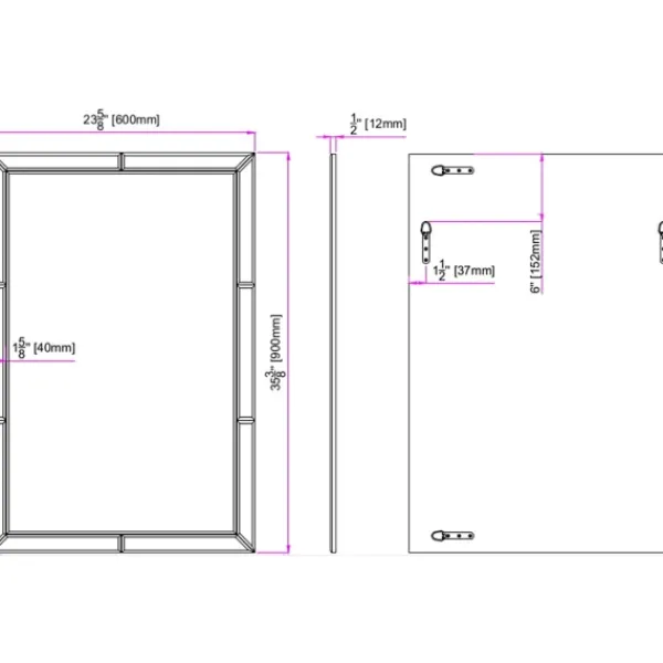 Decorative Mirrors-Kirkland's Home Glass Divvy Rectangular Beveled Mirror