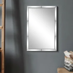 Decorative Mirrors-Kirkland's Home Glass Divvy Rectangular Beveled Mirror