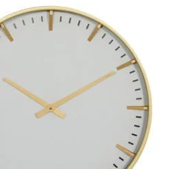 Clocks-Kirkland's Home Glass Frame Gold Accent Wall Clock White