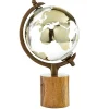 Statues & Figurines-Kirkland's Home Glass Globe On Wooden Stand Brown
