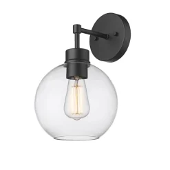 Outdoor Lighting-Kirkland's Home Glass Orb Outdoor Sconce Light Black