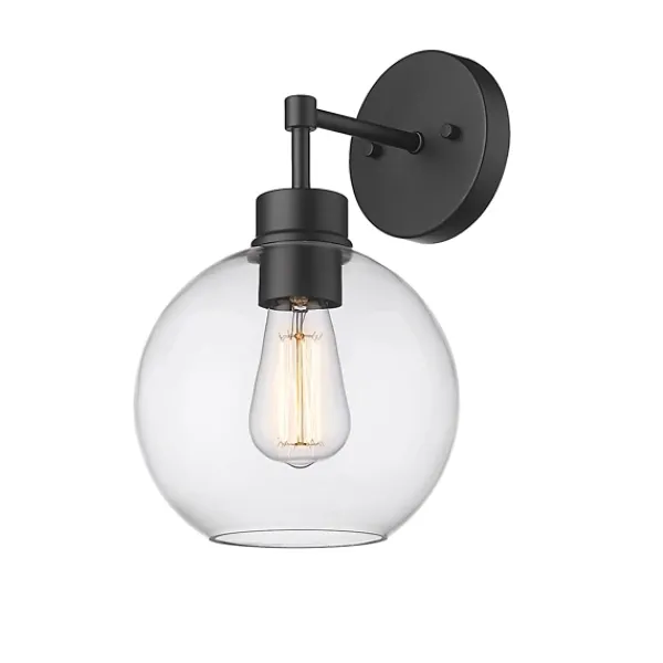Outdoor Lighting-Kirkland's Home Glass Orb Outdoor Sconce Light Black