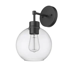 Outdoor Lighting-Kirkland's Home Glass Orb Outdoor Sconce Light Black