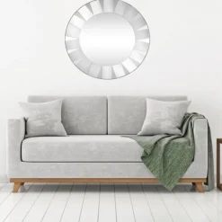 Decorative Mirrors-Kirkland's Home Glass Petal Round Beveled Mirror
