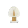 Table Lamps-Kirkland's Home Glass Shade Gold Mushroom Table Lamp Clear