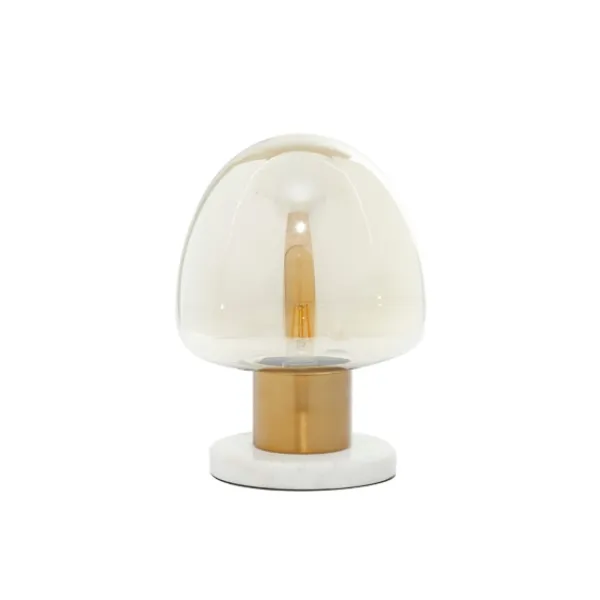Table Lamps-Kirkland's Home Glass Shade Gold Mushroom Table Lamp Clear