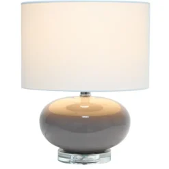 Table Lamps-Kirkland's Home Glass Short Oval Table Lamp Brown