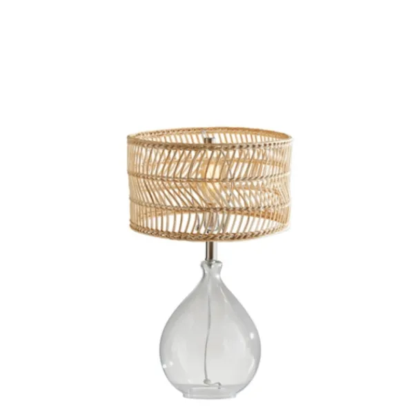 Table Lamps-Kirkland's Home Glass Teardrop Natural Rat Table Lamp Tan