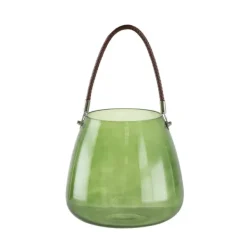 Vases-Kirkland's Home Glass Vase With Handles Green