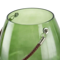 Vases-Kirkland's Home Glass Vase With Handles Green