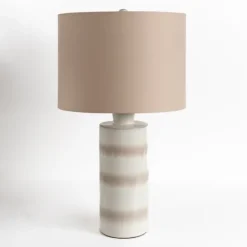 Table Lamps-Kirkland's Home Glazed Sand Stripes Table Lamp Tan