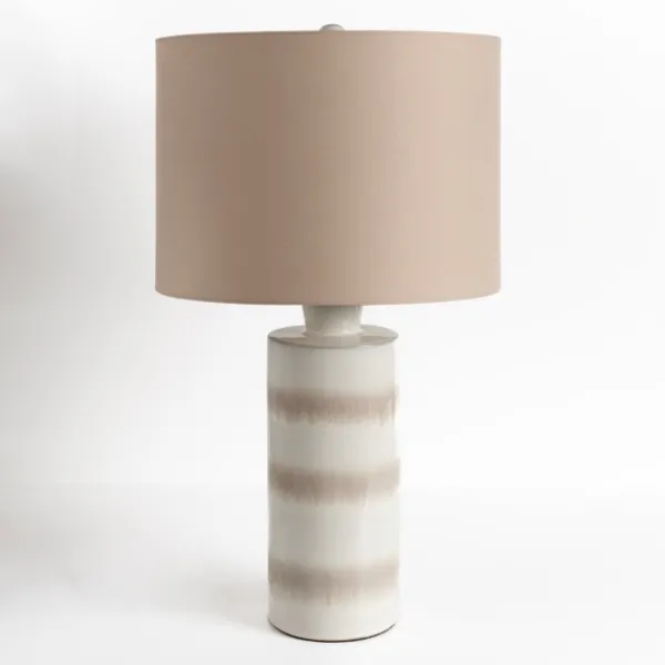 Table Lamps-Kirkland's Home Glazed Sand Stripes Table Lamp Tan