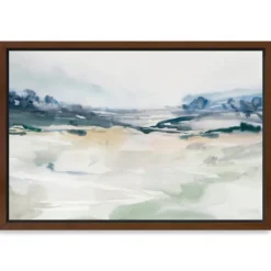 Framed Art-Kirkland's Home Gleaming Basin Framed Canvas Art Print White/Blue/Green