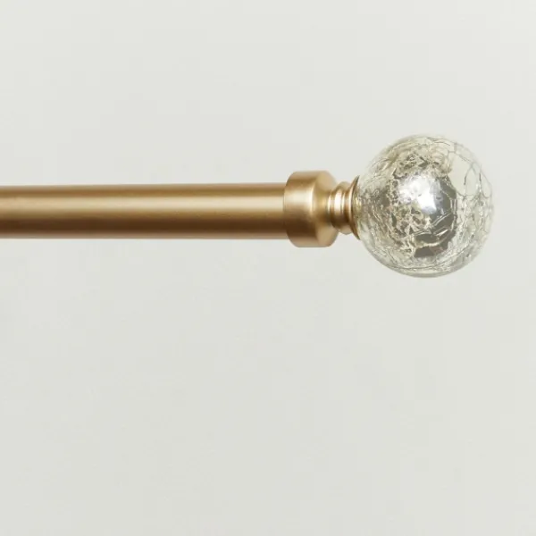 Curtain Rods & Hardware-Kirkland's Home Gold Aged Mercury Sphere Curtain Rod, 72 In.