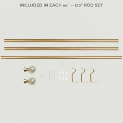 Curtain Rods & Hardware-Kirkland's Home Gold Aged Mercury Sphere Curtain Rod, 120 In.