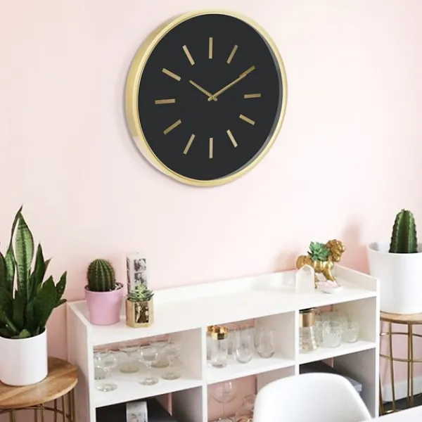 Clocks-Kirkland's Home Gold And Black Modern Wall Clock