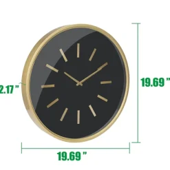 Clocks-Kirkland's Home Gold And Black Modern Wall Clock