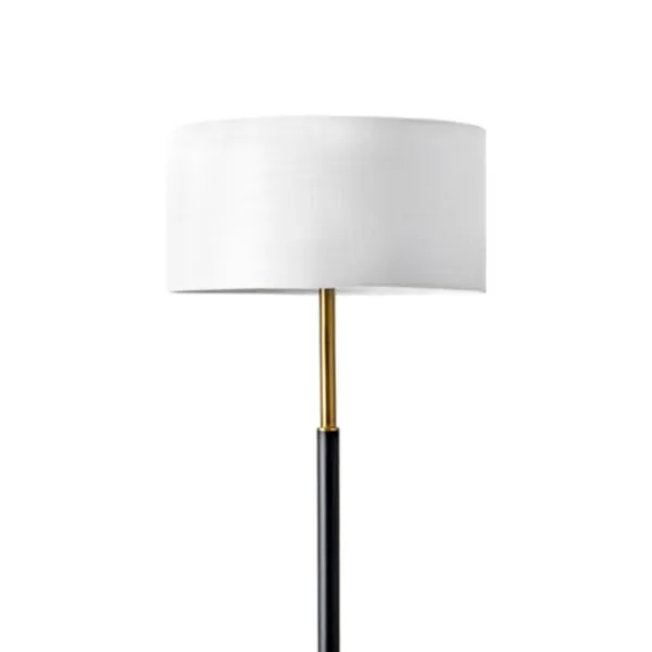 Floor Lamps-Kirkland's Home Gold And Black Simple Stem Floor Lamp White