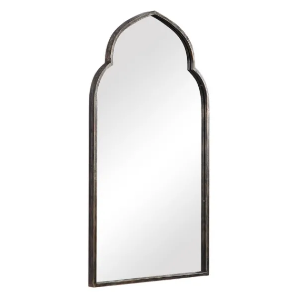Decorative Mirrors-Kirkland's Home Gold And Bronze Metal Arch Mirror