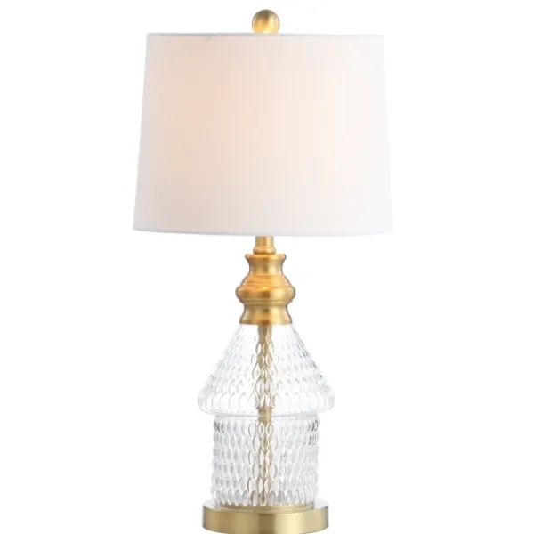 Table Lamps-Kirkland's Home Gold And Clear Bubble Glass Table Lamp White