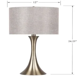 Table Lamps-Kirkland's Home Gold And Tapered Table Lamps, Set Of 2 Gray