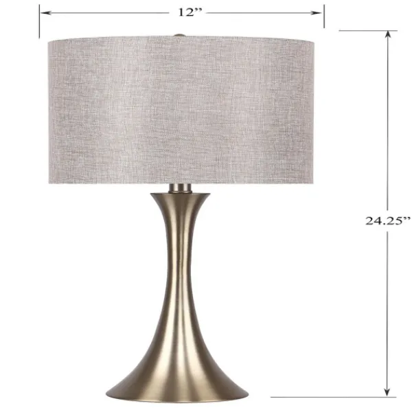 Table Lamps-Kirkland's Home Gold And Tapered Table Lamps, Set Of 2 Gray