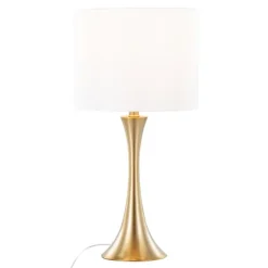 Table Lamps-Kirkland's Home Gold And Tapered Table Lamps Set Of 2 White