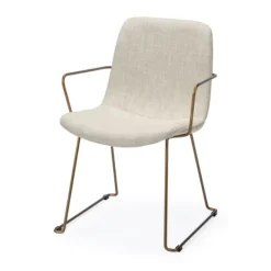 Dining Chairs-Kirkland's Home Gold And Upholstered Dining Chair Ivory