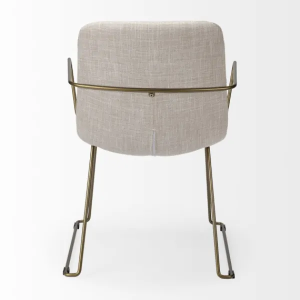 Dining Chairs-Kirkland's Home Gold And Upholstered Dining Chair Ivory