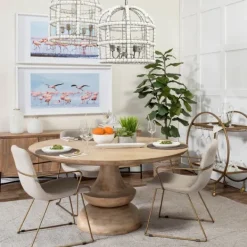 Dining Chairs-Kirkland's Home Gold And Upholstered Dining Chair Ivory