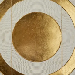 Wall Plaques-Kirkland's Home Gold And White Abstract Ripple Wall Plaque White/Gold