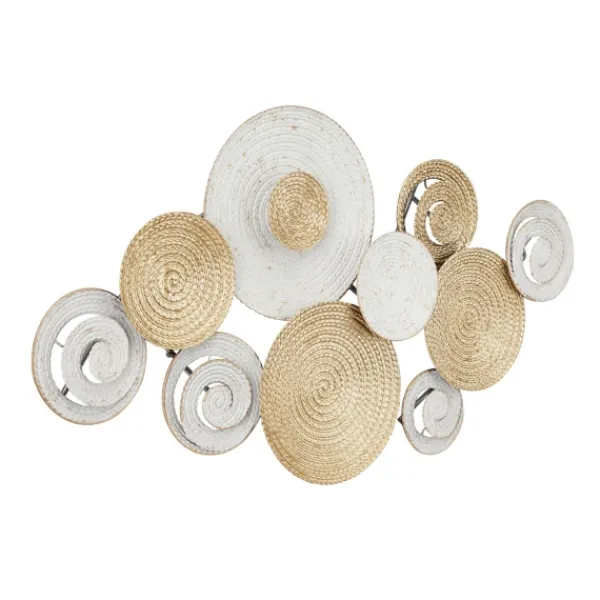 Wall Plaques-Kirkland's Home Gold And White Round Layered Plates Wall Sculpture Gold/White