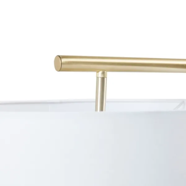 Floor Lamps-Kirkland's Home Gold Angular Modern Floor Lamp Ivory