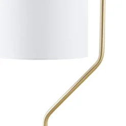 Floor Lamps-Kirkland's Home Gold Angular Modern Floor Lamp Ivory