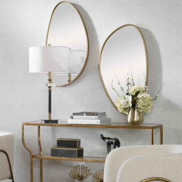 Decorative Mirrors-Kirkland's Home Gold Boomerang Wall Mirror