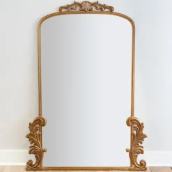 Full Length & Floor Mirrors-Kirkland's Home Gold Bordeaux Ornate Leaner Mirror, 46X63 In.