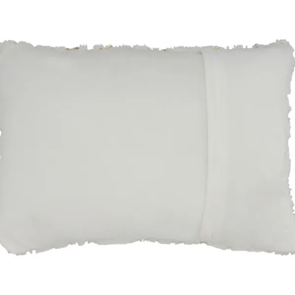 Pillows-Kirkland's Home Gold Branches Faux Fur Lumbar Pillow White/Gold