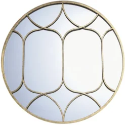 Decorative Mirrors-Kirkland's Home Gold Circular Inset Round Wall Mirror
