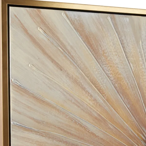 Canvas Art-Kirkland's Home Gold Contemporary Burst Framed Canvas Art Print Gold/Silver