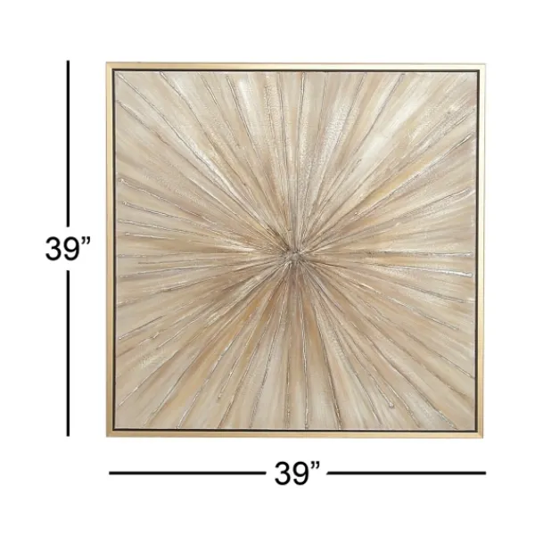 Canvas Art-Kirkland's Home Gold Contemporary Burst Framed Canvas Art Print Gold/Silver